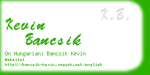 kevin bancsik business card